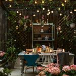 backyard lights whimsical garden grotto with string lights EQJDVLX