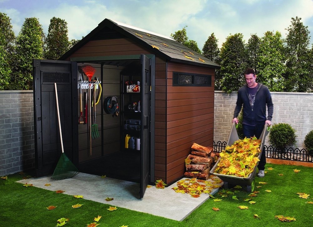 backyard storage sheds keter plastic composite outdoor storage shed VACSOHX