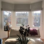 bay window blinds geometric patterned roman blinds in a bay window. could work in the KXQZZGS