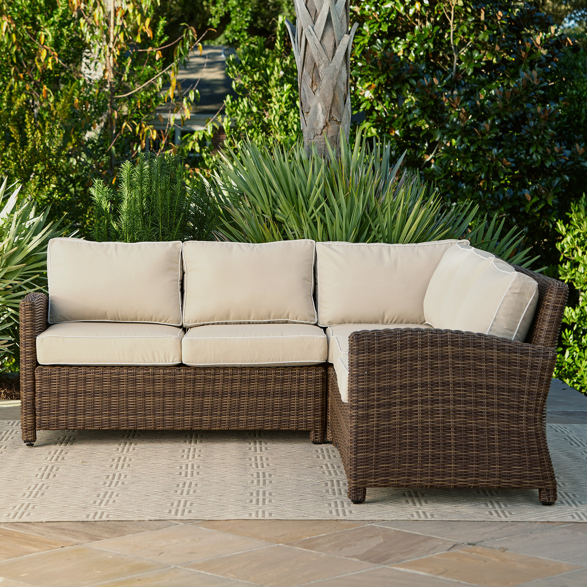 beachcrest home kiana patio sectional with cushions u0026 reviews | wayfair JLGDQAY