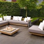 beautiful affordable nice design metal and wood outdoor lounge with grey OVZLOHC