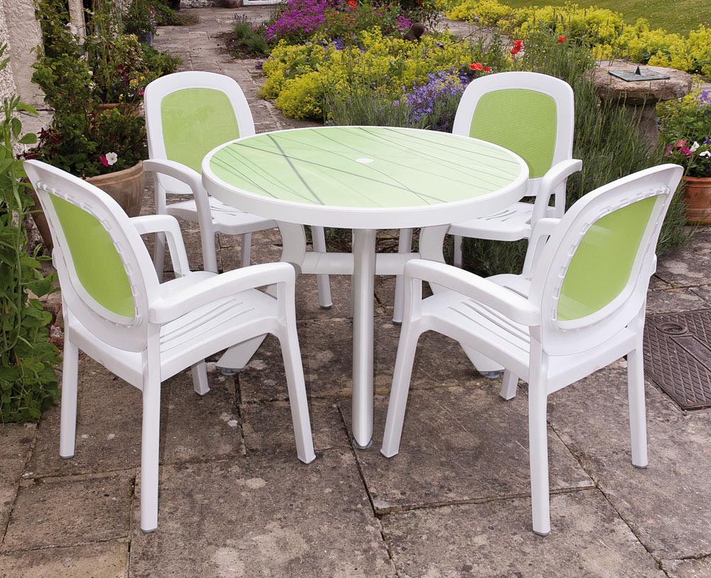 beautiful green plastic patio furniture sets NTUYBSD