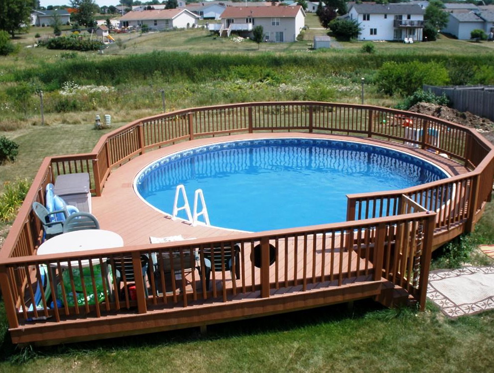 best above ground pools with decks design ideas UAMWCOB