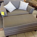 big chair with ottoman stylish grey fabric oversized chairs with rectangle ottoman in modern  living XOGFLZF