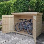 bike storage shed forest large double door pent wooden garden storage - bike / mower AMWPPCZ