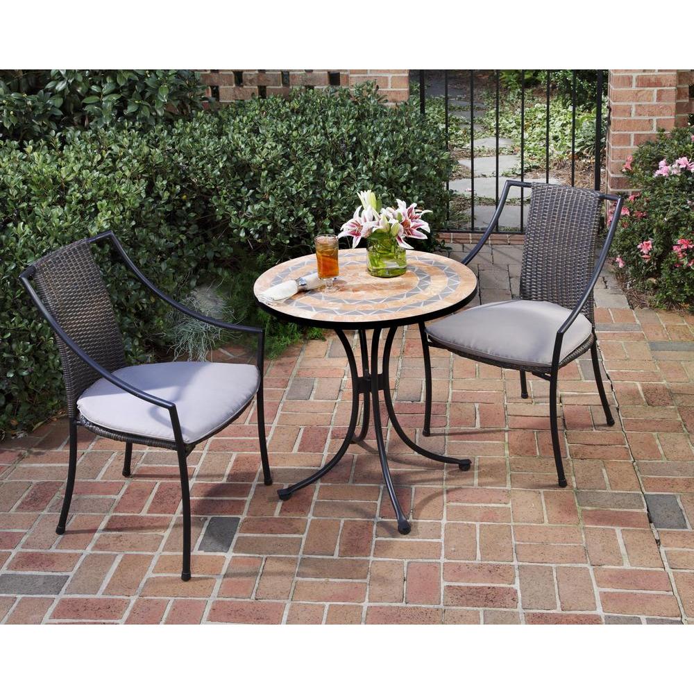 bistro patio set home styles terra cotta 3-piece tile top patio bistro set with taupe OKGINEL