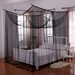 black canopy bed amazon.com: heavenly 4-post bed canopy, black: home u0026 kitchen EDVYZOB