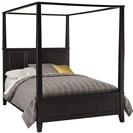 black canopy bed home styles bedford canopy bed, queen, black ODEKRPO