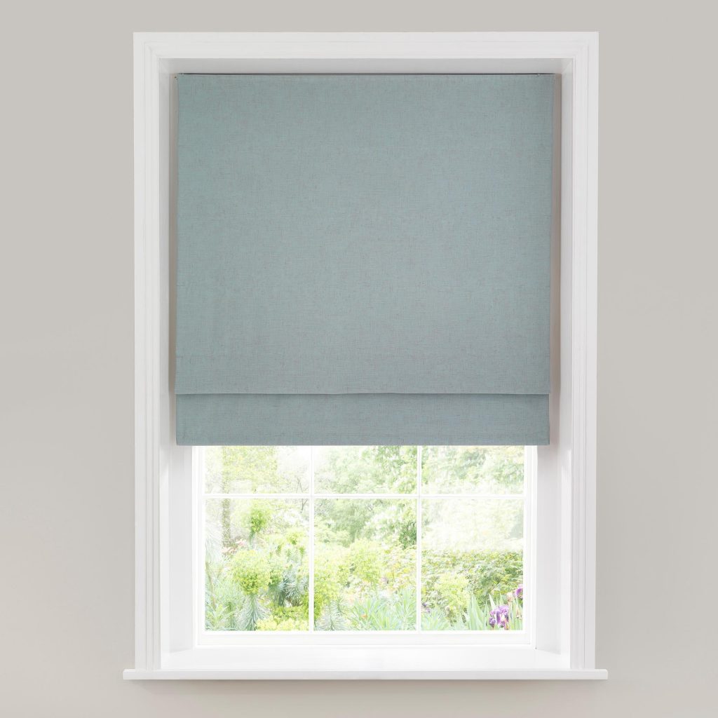 blackout roman blinds linen seafoam thermal blackout roman blind ...