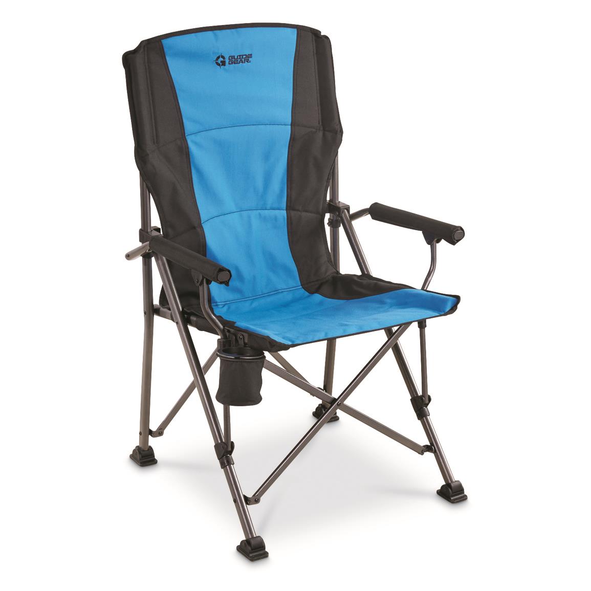 camp chairs guide gear oversized champion hard arm camp chair, blue DFAPWXD