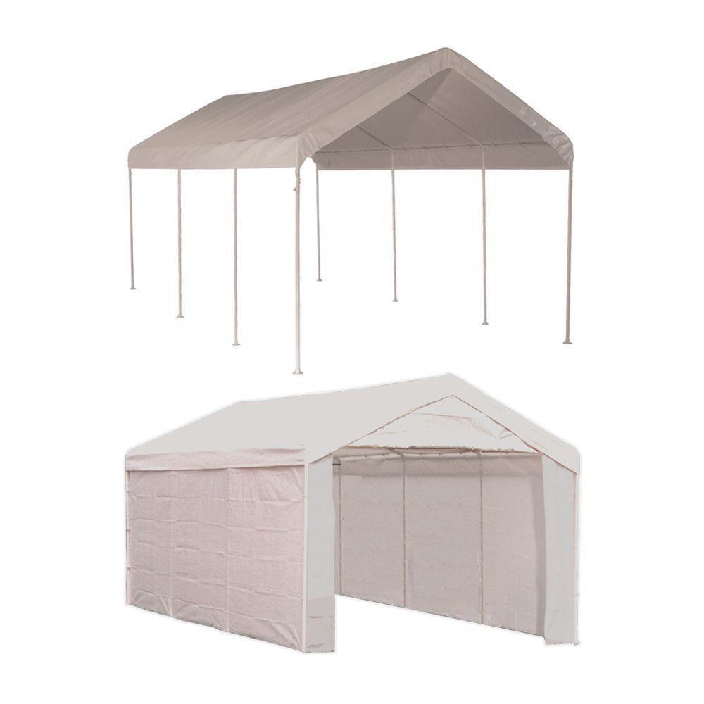 car canopy shelterlogic max ap 10 ft. x 20 ft. 2-in-1 white ZOIIFMZ