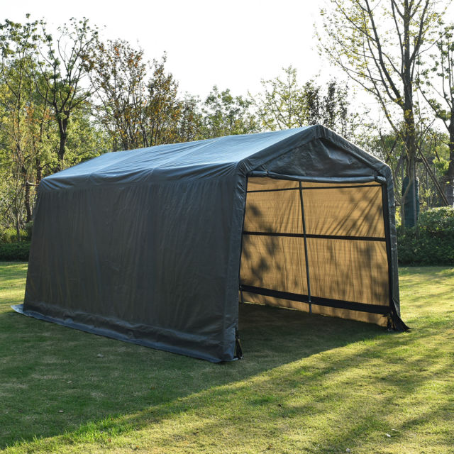 carport tent 10x15x8 outdoor portable shelter garage carport canopy steel tent storage  shed QYPQTCJ