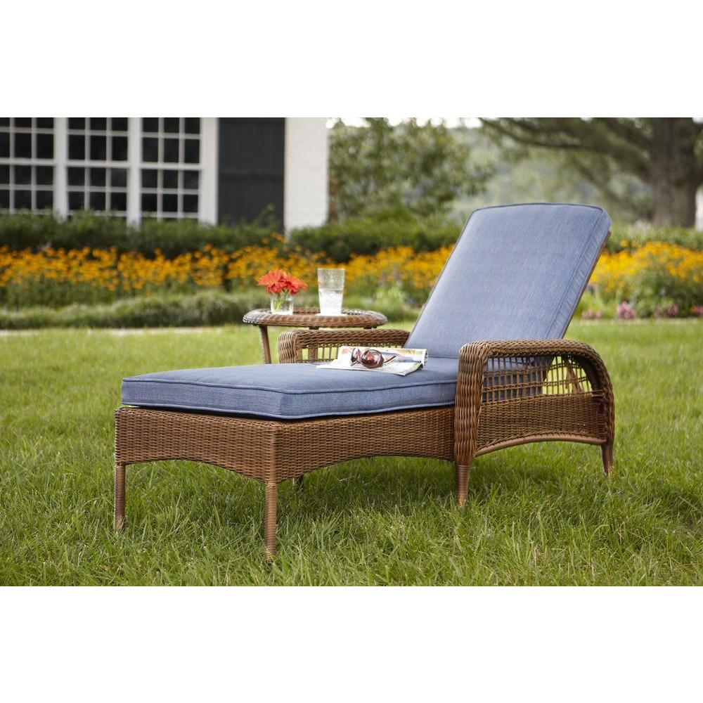 chaise lounge outdoor hampton bay spring haven brown all-weather wicker outdoor patio chaise  lounge BVHFBGI