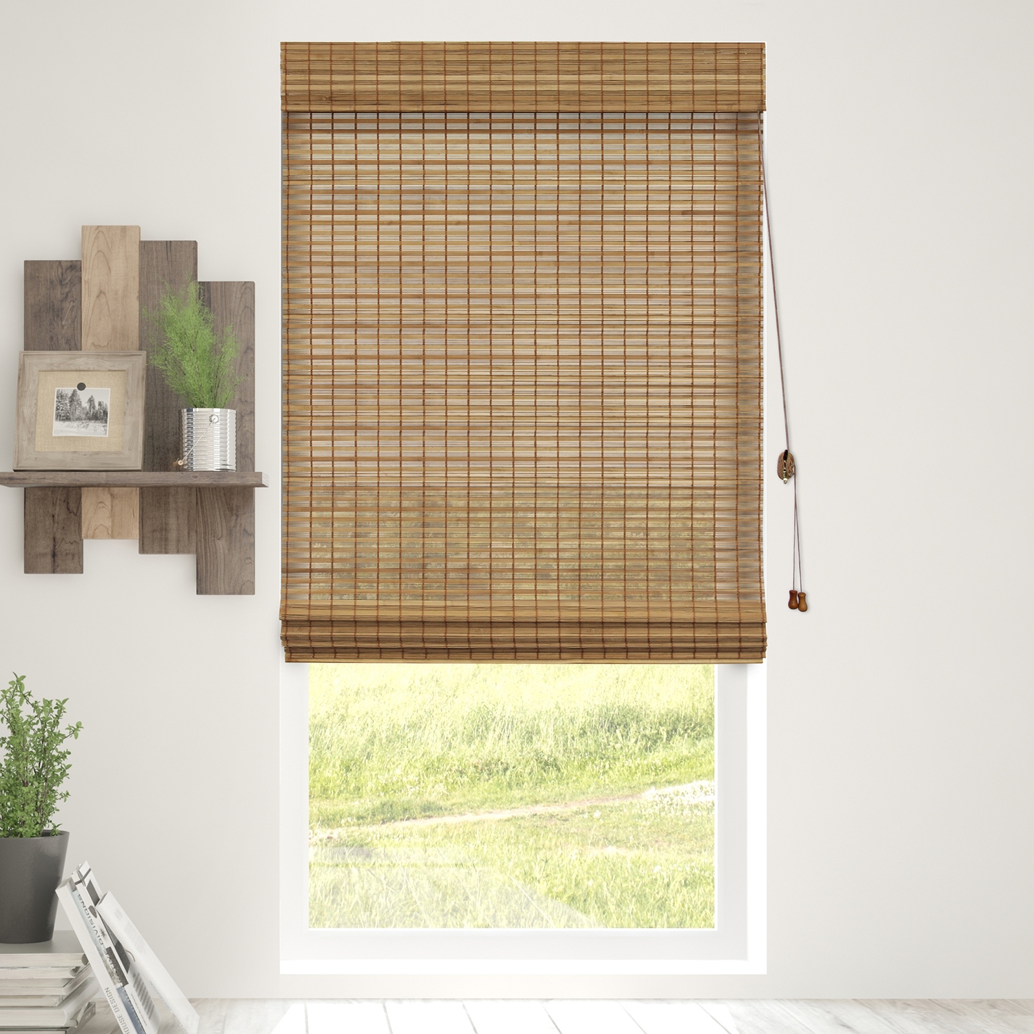 chicology bamboo roman shades, natural woven wood privacy window blind,  squirrel EUYGWKZ
