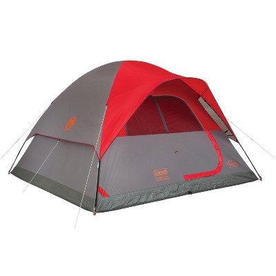 coleman® flatwoods ii 6-person dome tent - gray/red QMHMVEL