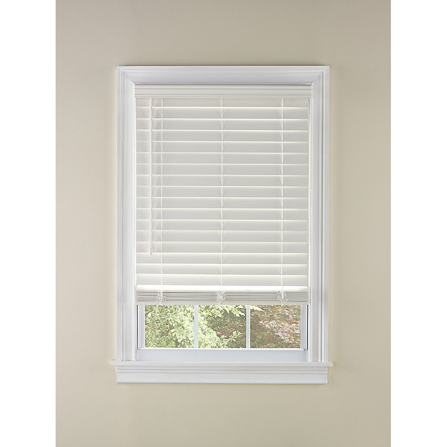 cordless blinds levolor 2-in cordless white faux wood blinds (common: 35-in; RHZZGSW