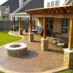 covered patio cost new patio cover and cedar pergola with stamped concrete EVMACUZ