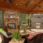 covered patio ideas this screened in patio has an enormous arched wooden ceiling with ample CJKESMG