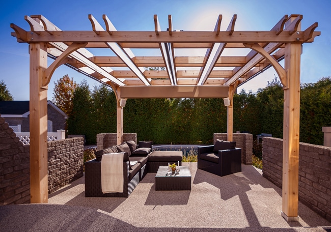 covered pergola - with retractable canopy 12 x 12 PNBMLTA
