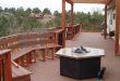 deck designs deck with a fire table pit FAVXCFA