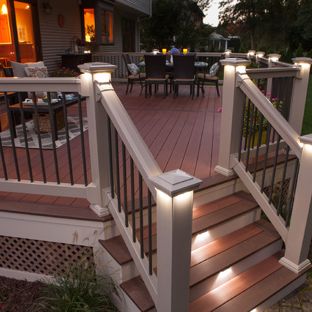 deck ideas deck - large craftsman backyard deck idea in boston with a fire ISKUFXF