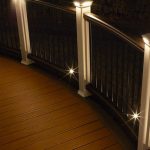 deck lights curved trex transcend railing is illuminated by led pyramid post cap lights WPTJWRY