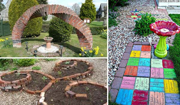 diy garden ideas garden-backyard-brick-projects WGHJMSE
