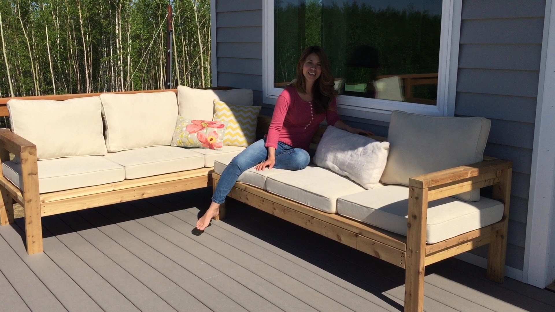 diy outdoor furniture how to build a 2x4 outdoor sectional tutorial - youtube CMCMGNF