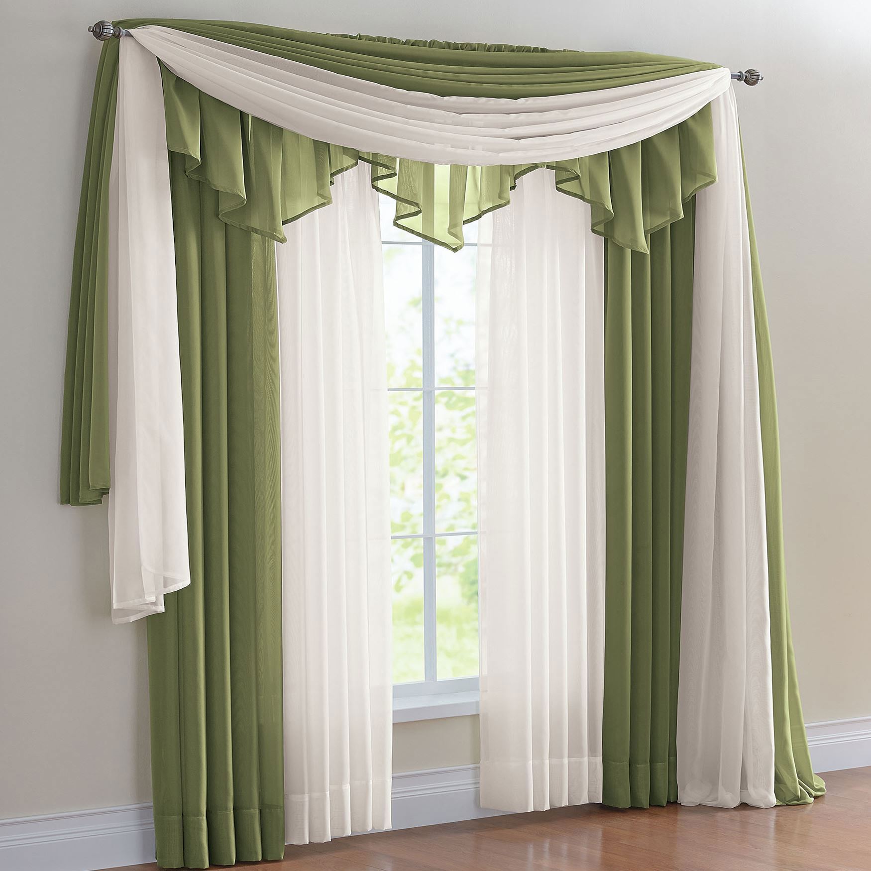 drapes and curtains bh studio® sheer voile ascot valance MYKTLQI