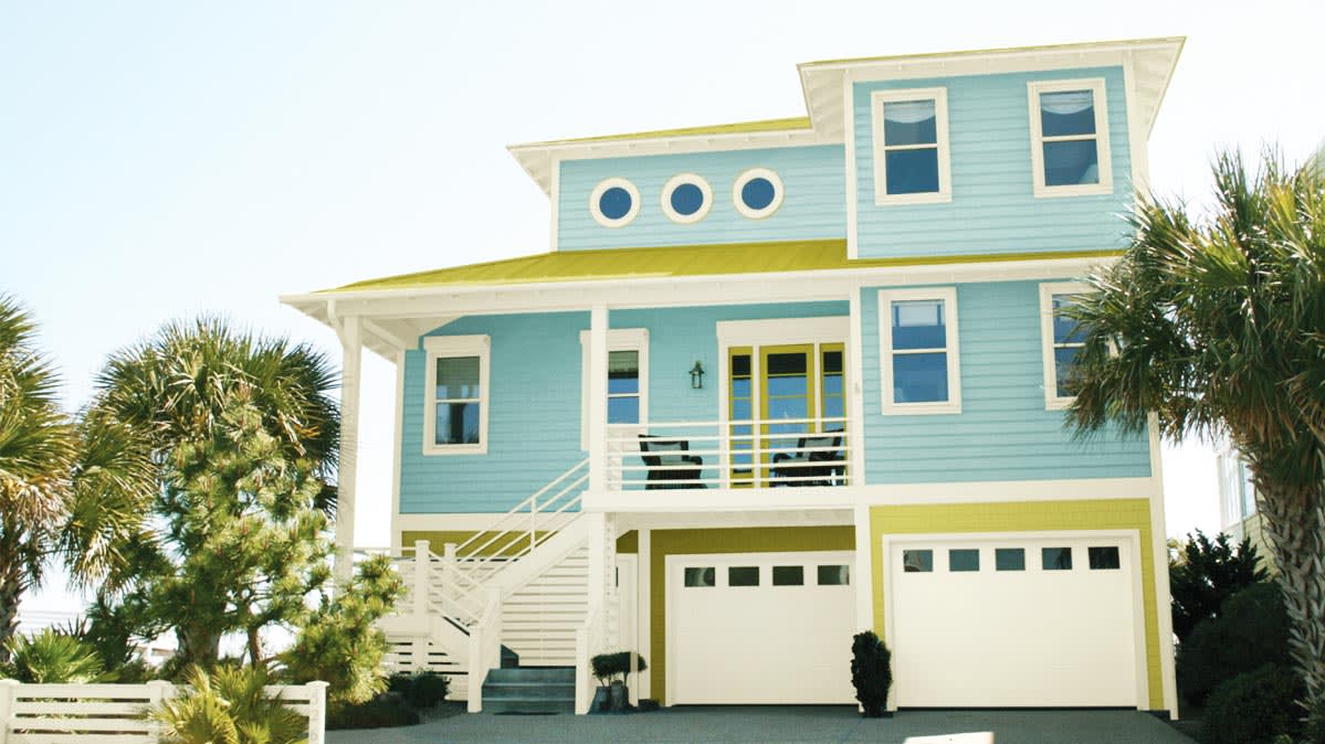exterior house colors a house of pale blue for a story on trendy exterior paint TSJUAGA