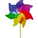 extra large multi-coloured rainbow garden windmill 110cm by windmills and  windsocks QSCSSLW