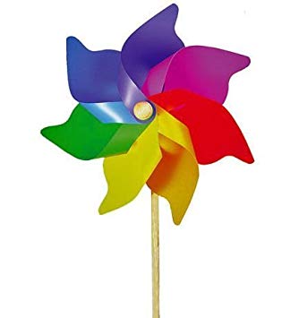 extra large multi-coloured rainbow garden windmill 110cm by windmills and  windsocks QSCSSLW