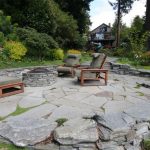 flagstone patio ... this is a contemporary patio featuring organic lines and materials LAIIRSC