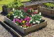 flower beds 9 inch high timber raised flower bed NHKUGXW