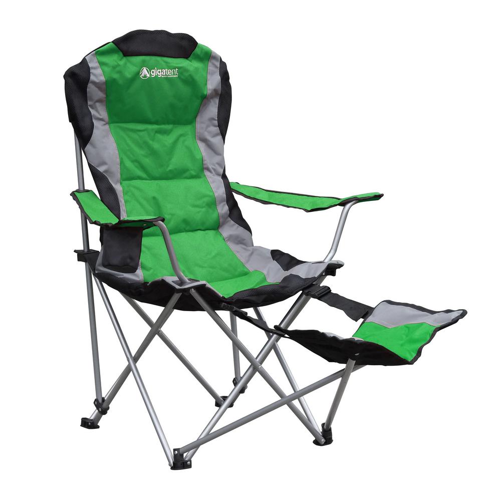 folding camping chairs gigatent padded camping chair with footrest AGDANJD