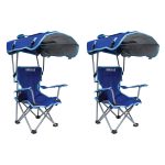 folding chair with canopy kelsyus kids original canopy folding backpack lounge chair (2 pack) blue | XMFAWLB