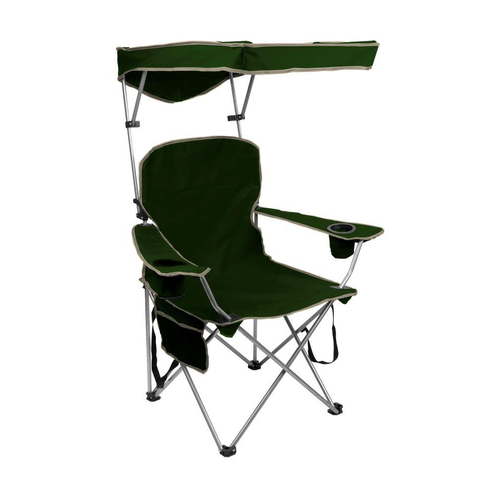 folding chair with canopy quik shade forest green folding patio chair with sun shade AQIUQKS