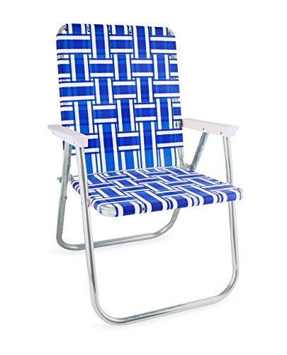 folding lawn chairs lawn chair usa webbing chair (deluxe, blue and white with white arms) CZGECHS
