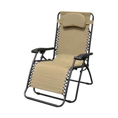 folding outdoor chairs infinity oversized beige metal zero gravity patio chair SIXNMXQ