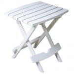 folding patio table adams manufacturing quik-fold white resin plastic outdoor side table VLQJJQW