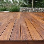 freshly stained bamboo decking QSASXSR