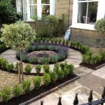 front garden design beautiful no grass, formal front yard garden design with lavender, box and SNOWTRE