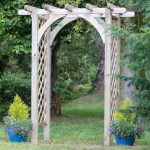 garden arches pergola timber roof with 12mm thick diamond trellis panel sides BJEOCBO