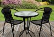 garden bistro sets rattan 3 piece glass table set cafe bistro stacking chair garden outdoor DBPNXVL