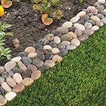 garden border edging pack of 8 garden flower bed edging strip pebble stone borders: SPSWRDQ