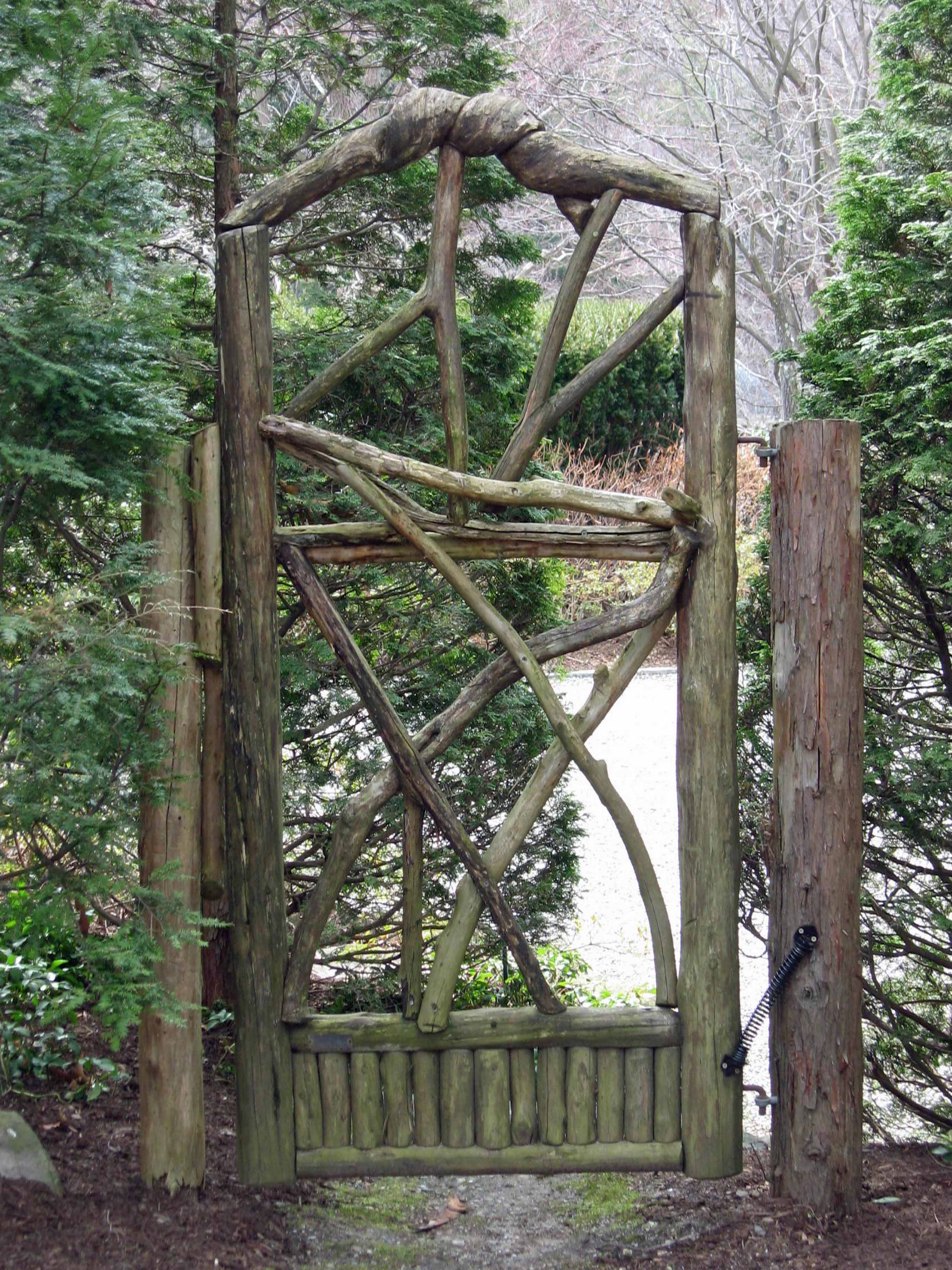 garden gates garden design details: rustic wood gates AQGXIFE
