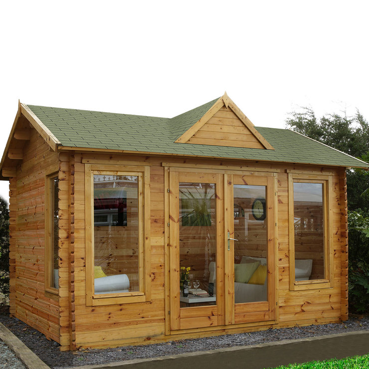 garden log cabins installed forest garden alderley 34mm log cabin 13ft 1 SWEZBXY