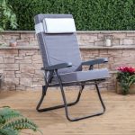 garden recliners recliner chair - charcoal frame with luxury cushion NLXLMOK