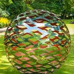 garden sculptures modern garden sphere made from a lattice of stainless steel with a VARIITG