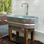 garden sink stock tank sink. pallet wood base. FMTVGRC